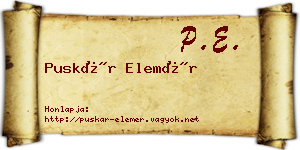 Puskár Elemér névjegykártya
