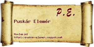 Puskár Elemér névjegykártya